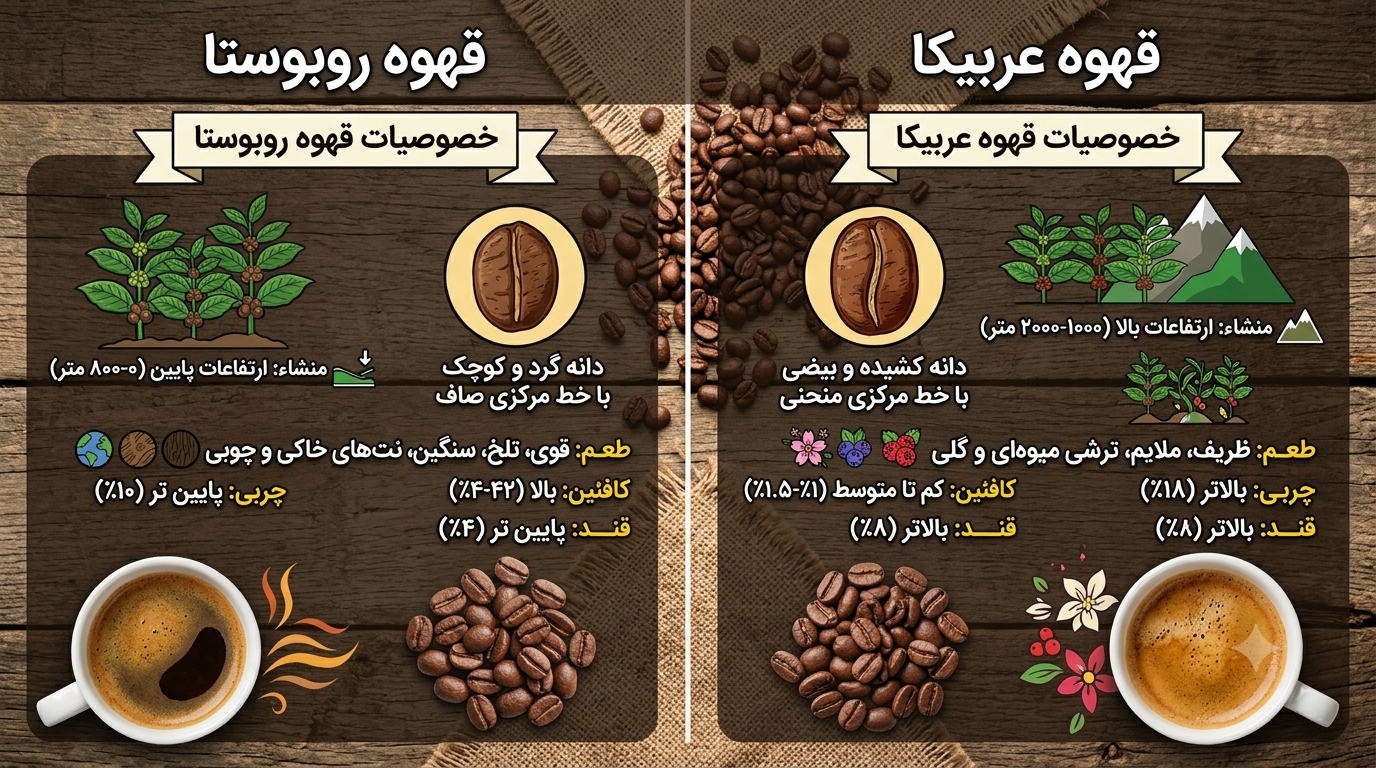 تفاوت قهوه عربیکا و روبوستا